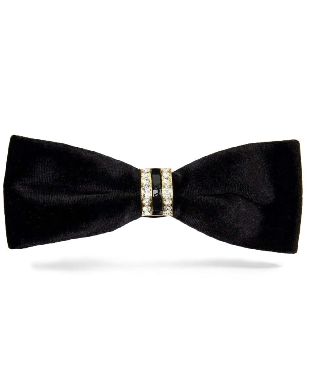 3379 Velvet Bow Tie - Black VB 001